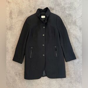 Akris Punto Angora Blend Single Breasted Black Coat Jacket